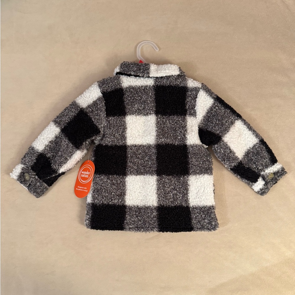 NWT Plaid Fleece Button Up Jacket 2T - Picture 2 of 2